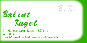 balint kugel business card